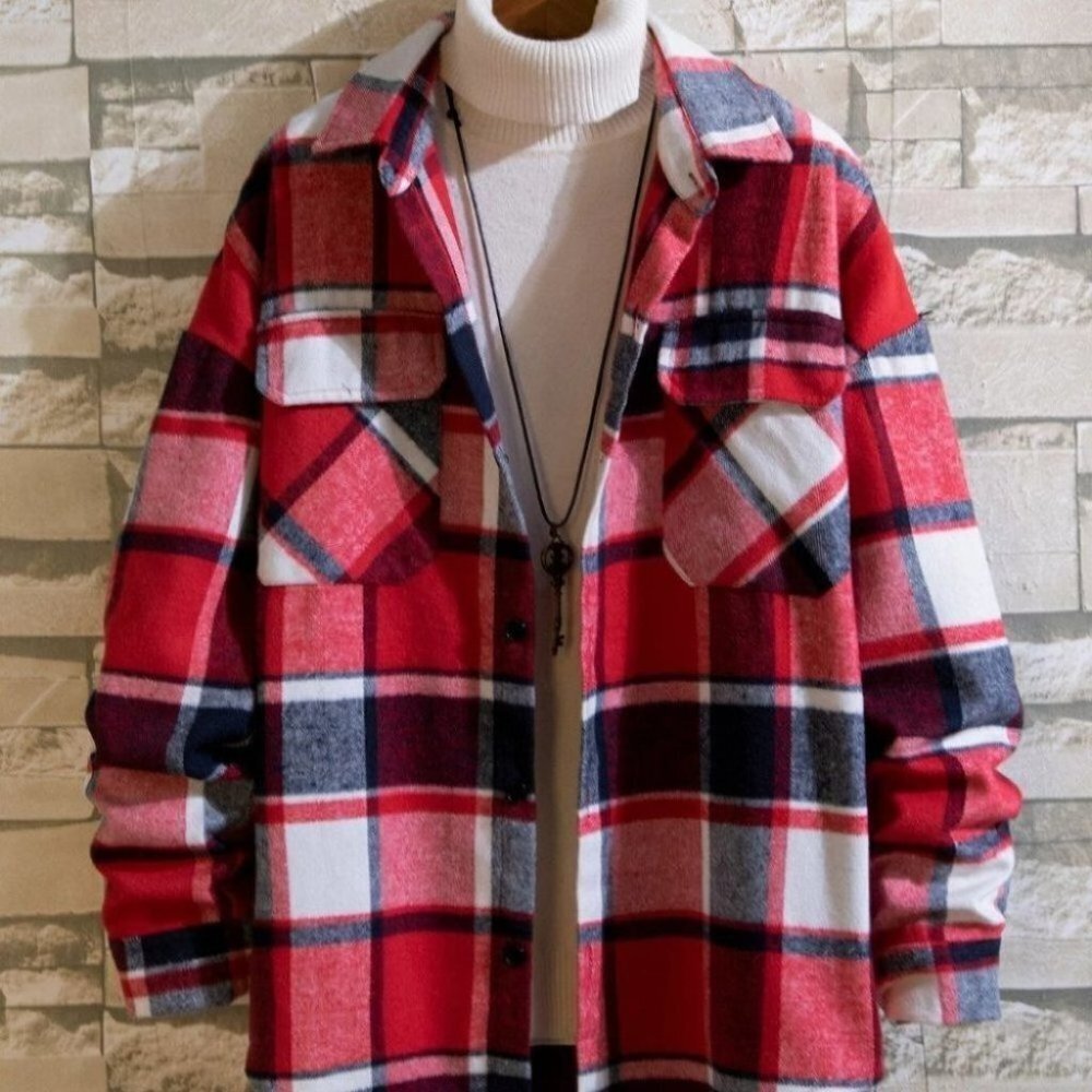 Casual Plaid Men's Coat
